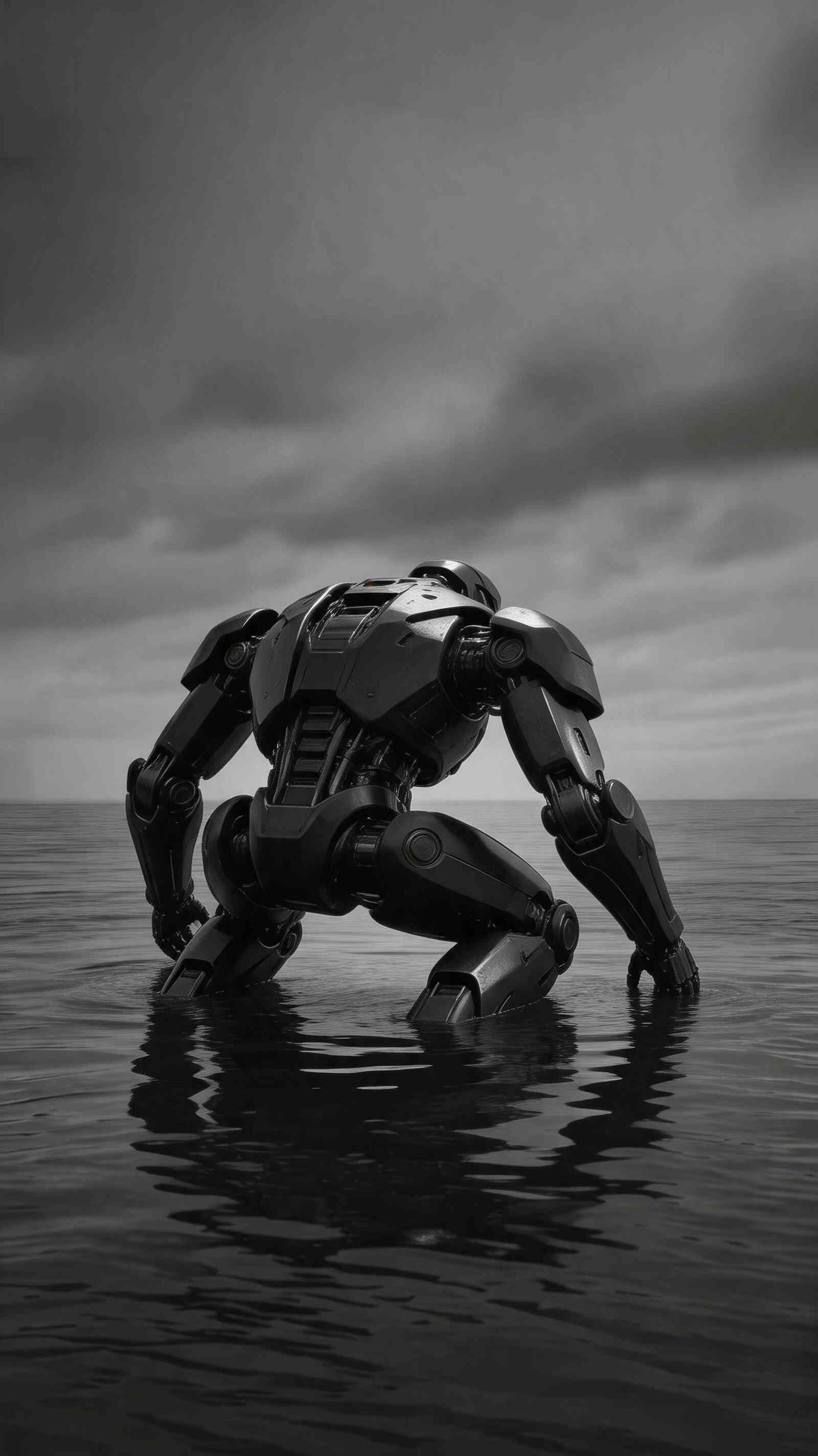 巨大ロボット海中4K壁紙