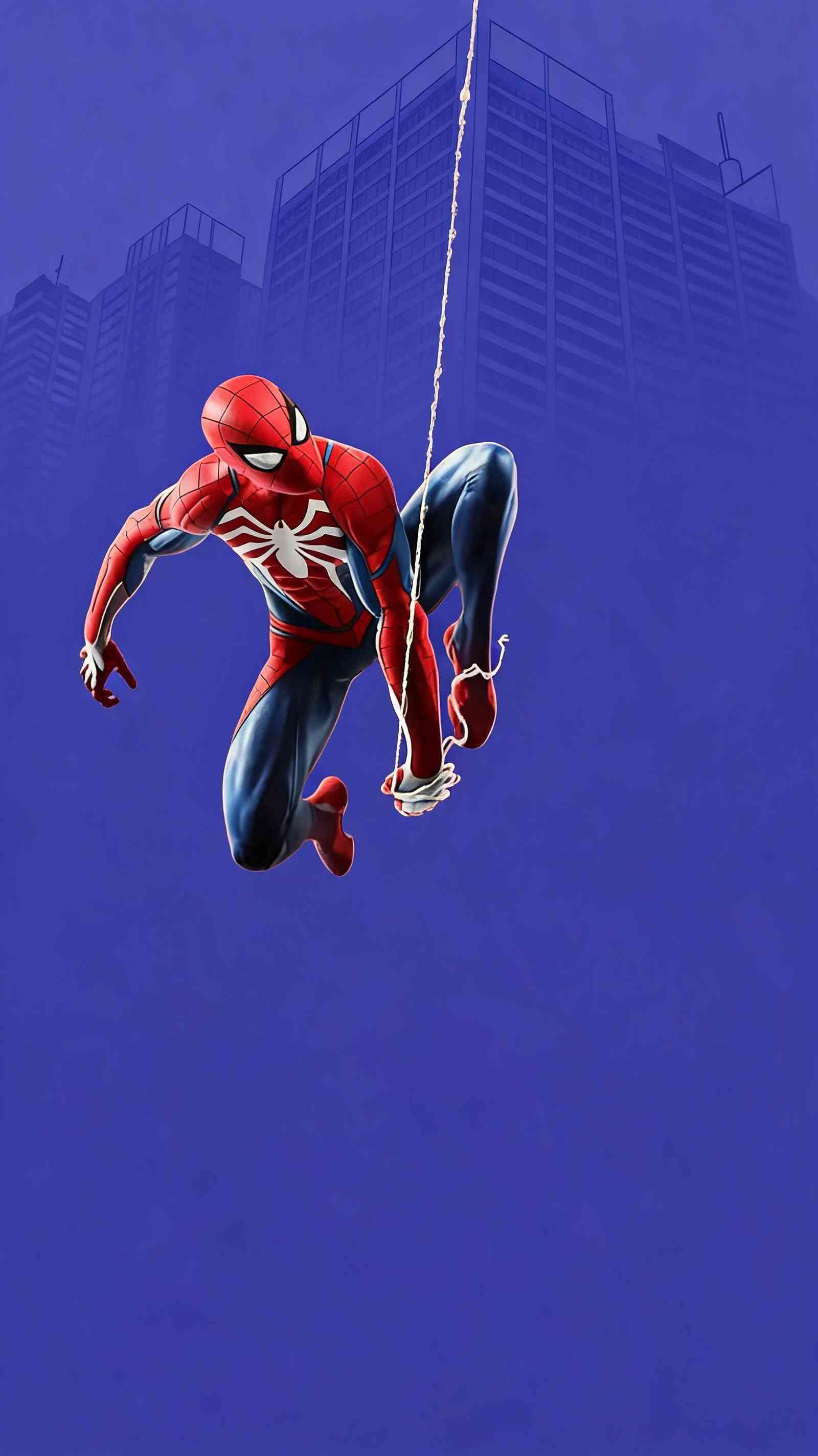 Spider-Man 4K Wallpaper - Blue Cityscape