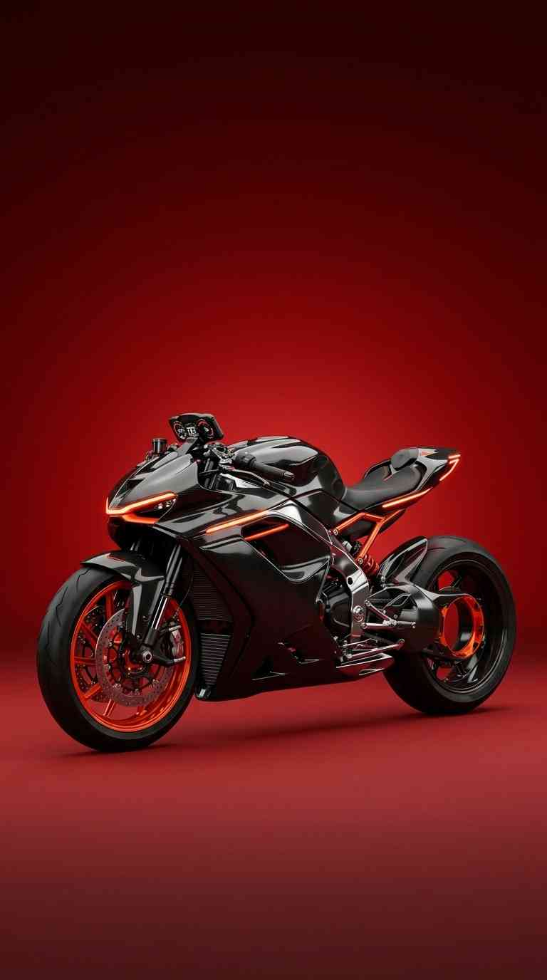 Futuristic Black Superbike - 4K Mobile Wallpaper