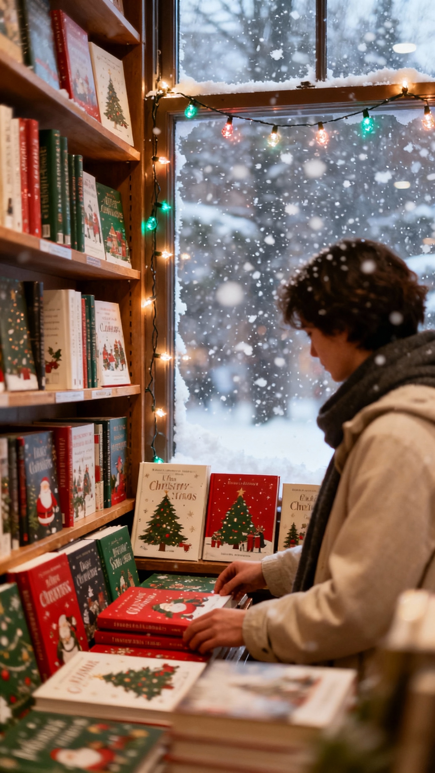 冬の読書とクリスマスの魔法 - 4K待ち受け