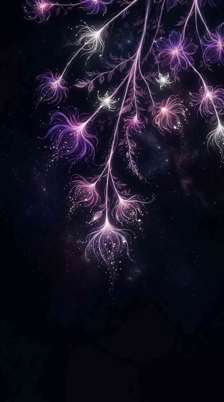 Arte Floral Cósmico Brillante - Fondos de Pantalla 4K