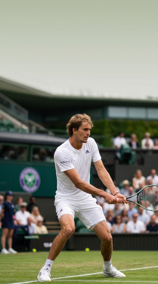 Alexander Zverev Wimbledon Action - 4K Wallpaper
