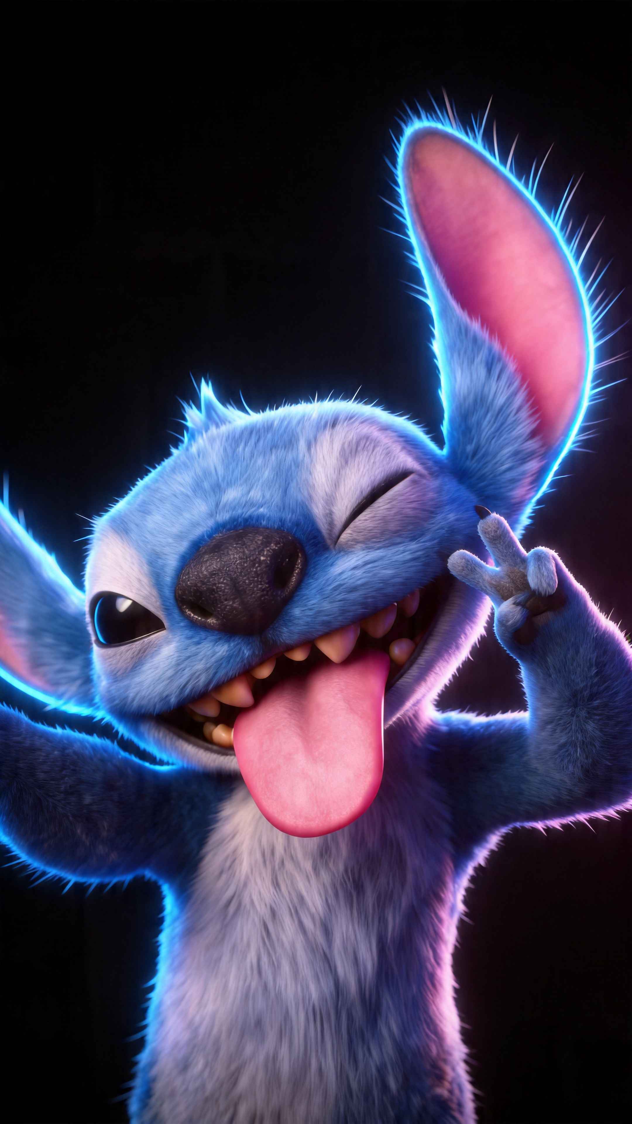 Stitch 3D Rigolo - Fond d'Écran 4K