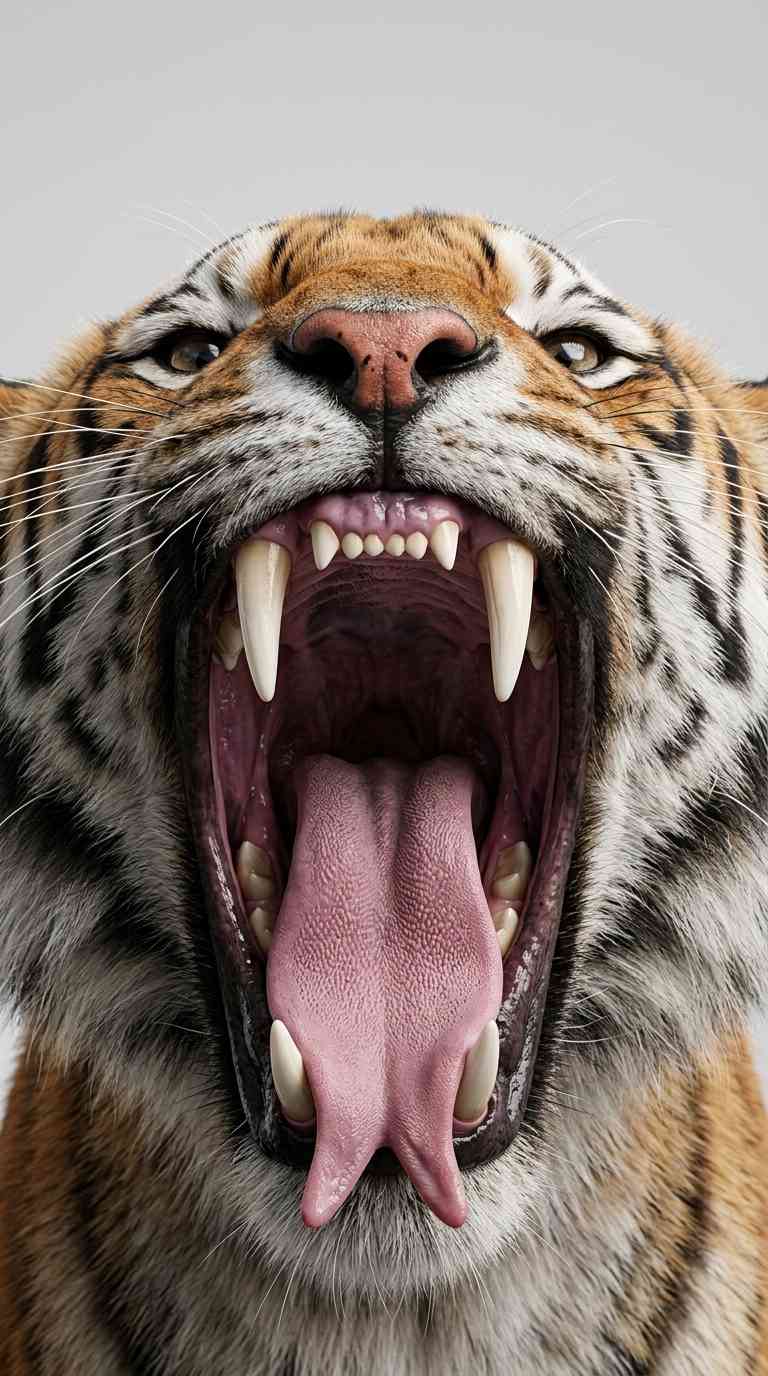 Brüllender Tiger Nahaufnahme - 4K Handy Wallpaper