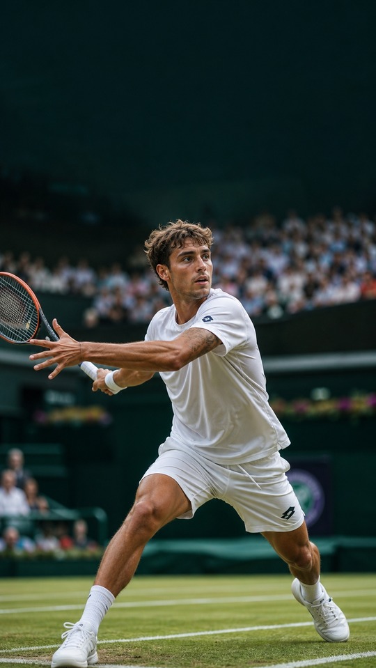 Flavio Cobolli Wimbledon Tennis Action - 4K Wallpaper