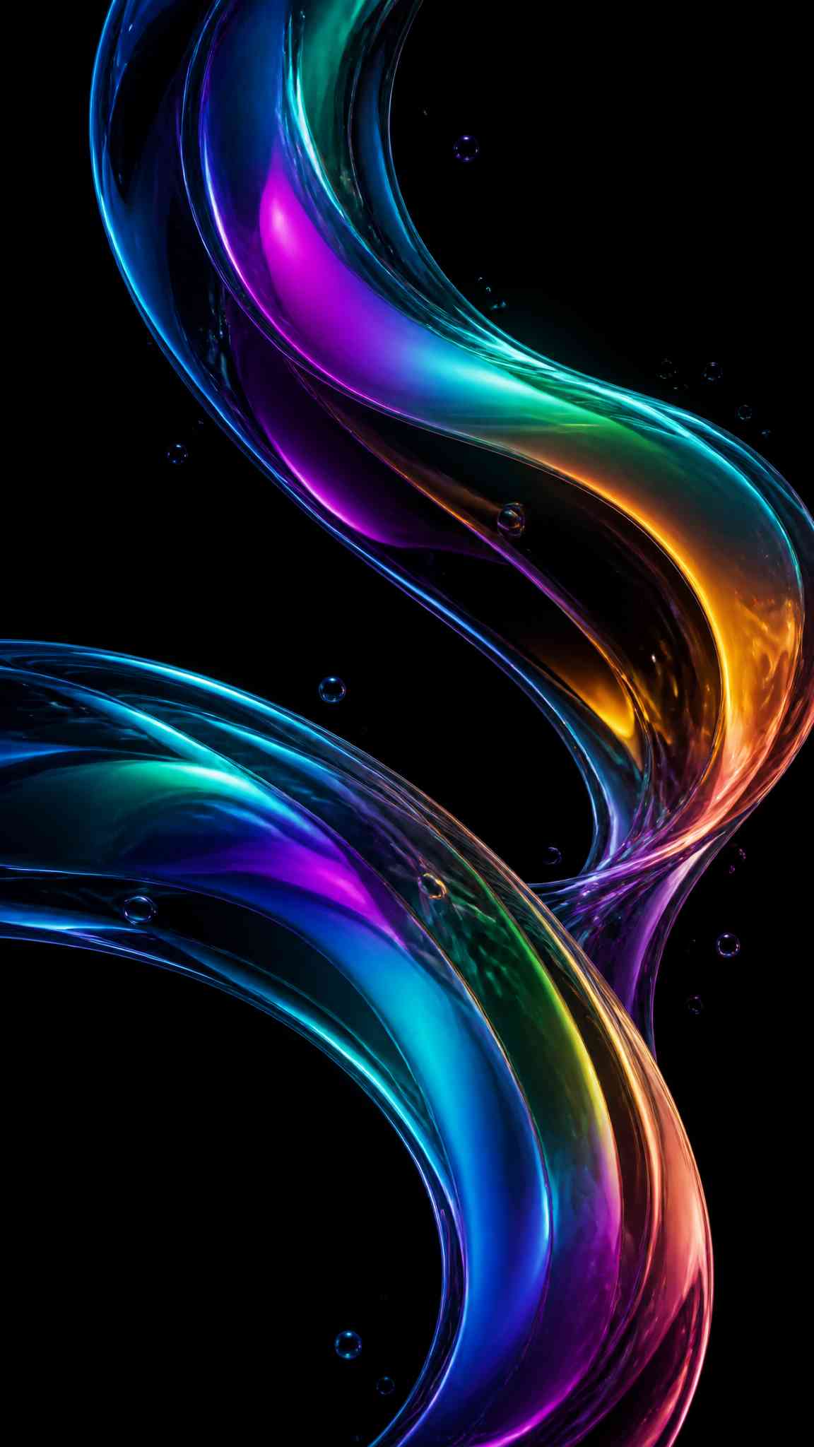 Abstract Neon Fluid Waves - 4K Wallpaper