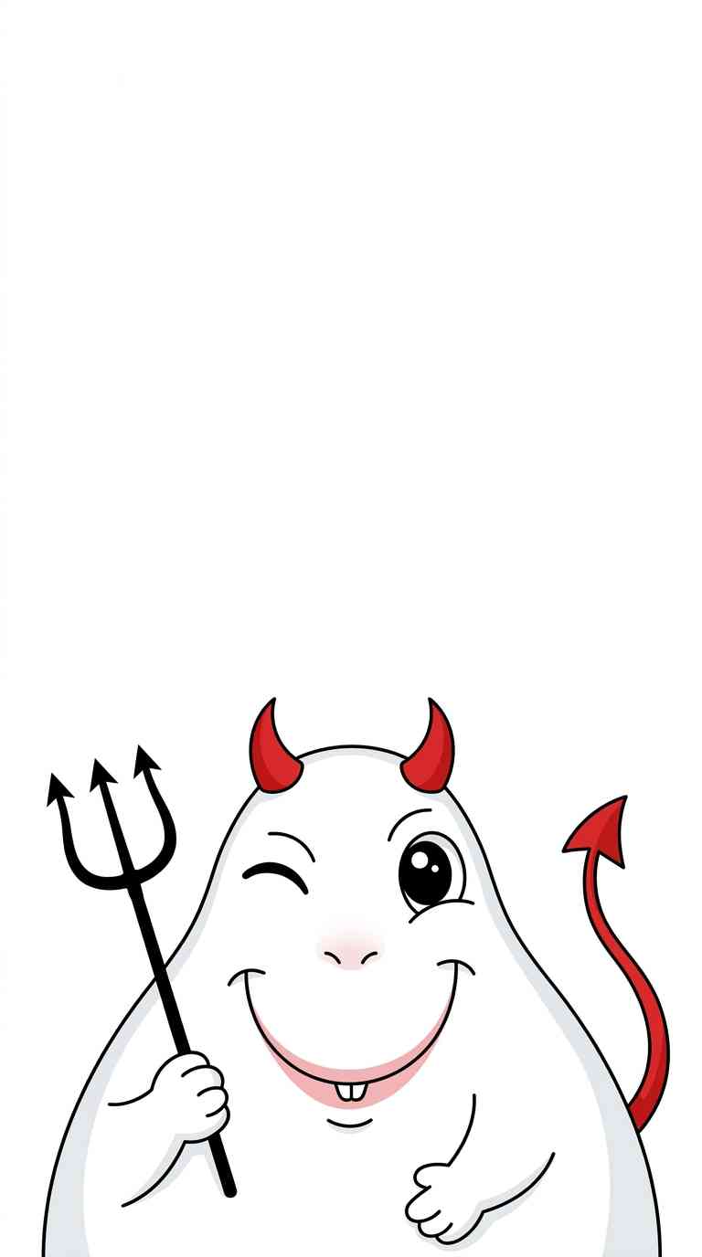 Cute Little Devil Cartoon - 4K Phone Wallpaper