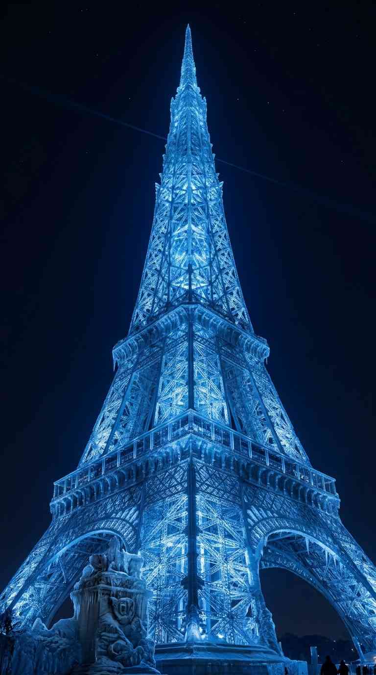 Eiffelturm im Winter - 4K Handy Wallpaper