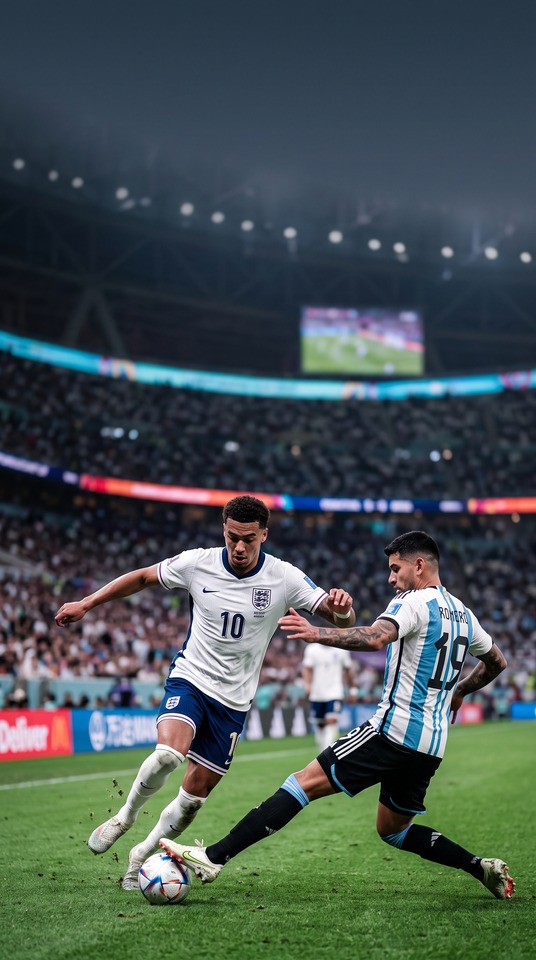 Partido England vs Argentina - Fondo para Celular 4K