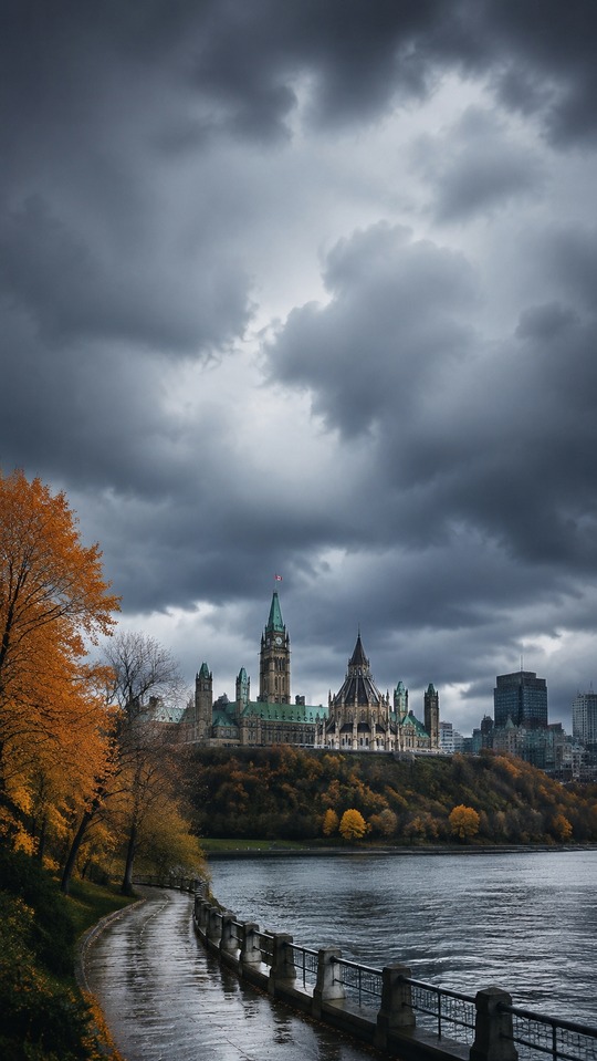 Ottawa Weather Parliament Hill Autumn - 4K Wallpaper