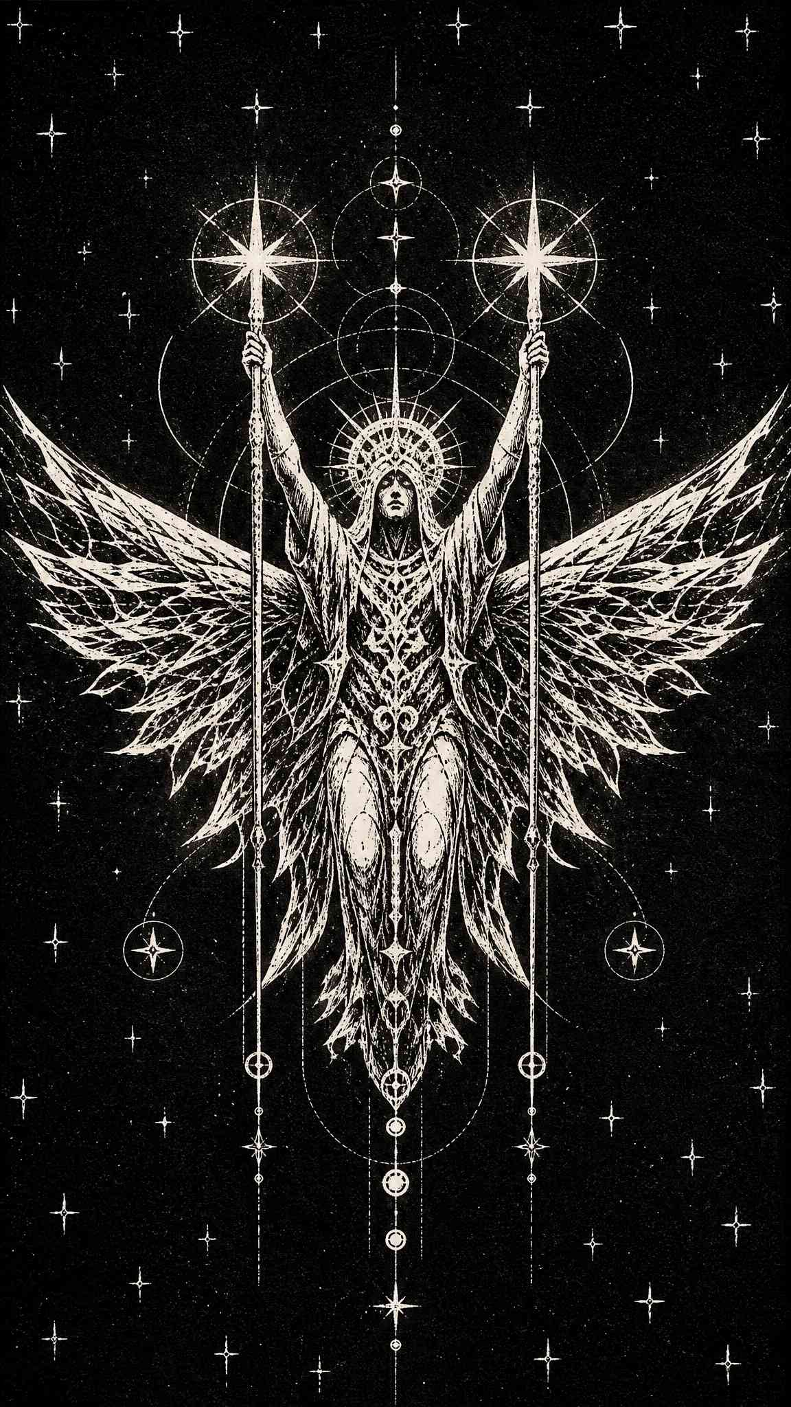 Celestial Angel Gothic Art - 4K Background