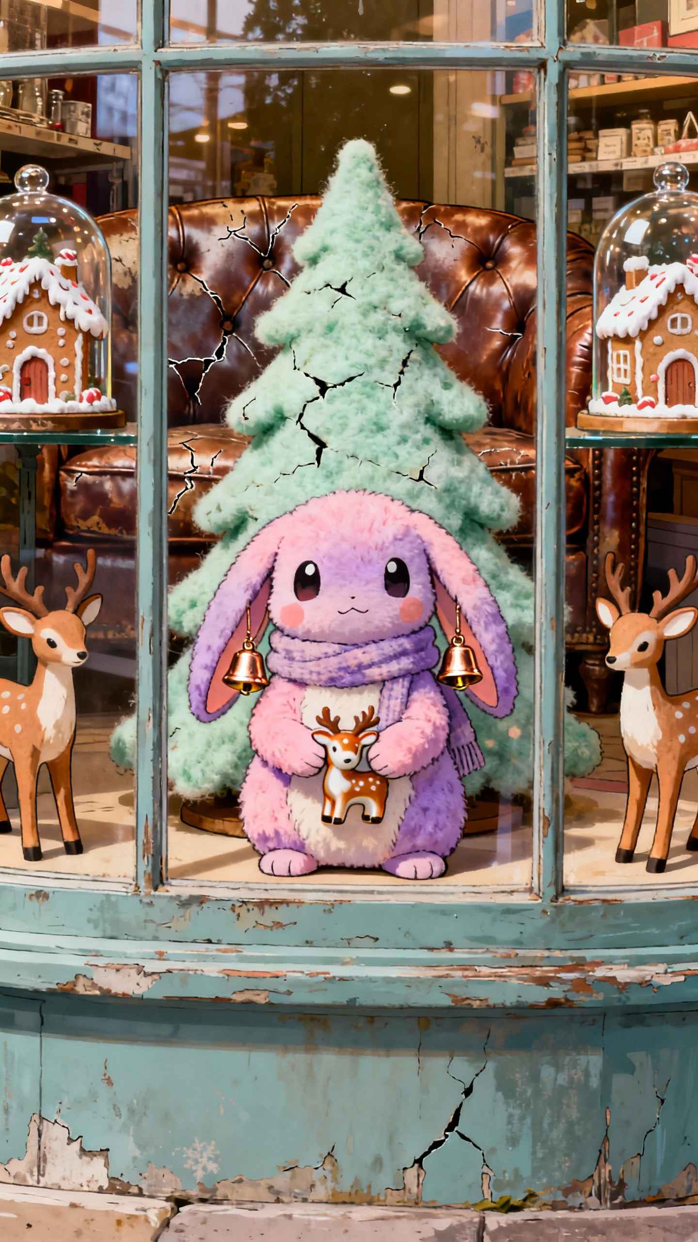 Weihnachts-Hase Illustration - 4K Wallpaper