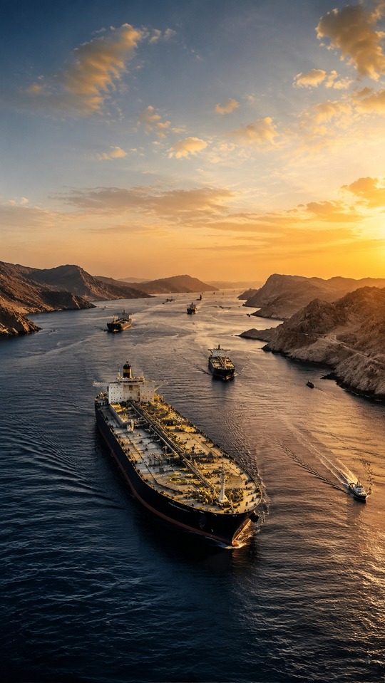 Strait of Hormuz Oil Shipments - Cinematic 4K Wallpaper
