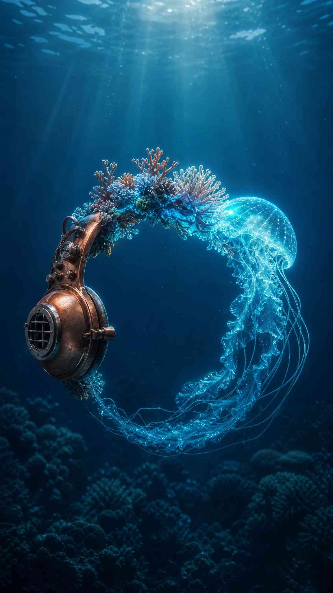 Steampunk Jellyfish Underwater - 4K Wallpaper