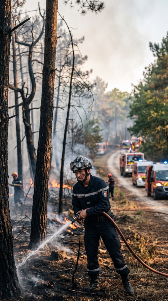 Feu de Fontainebleau Forest Fire Realism - 4K Wallpaper