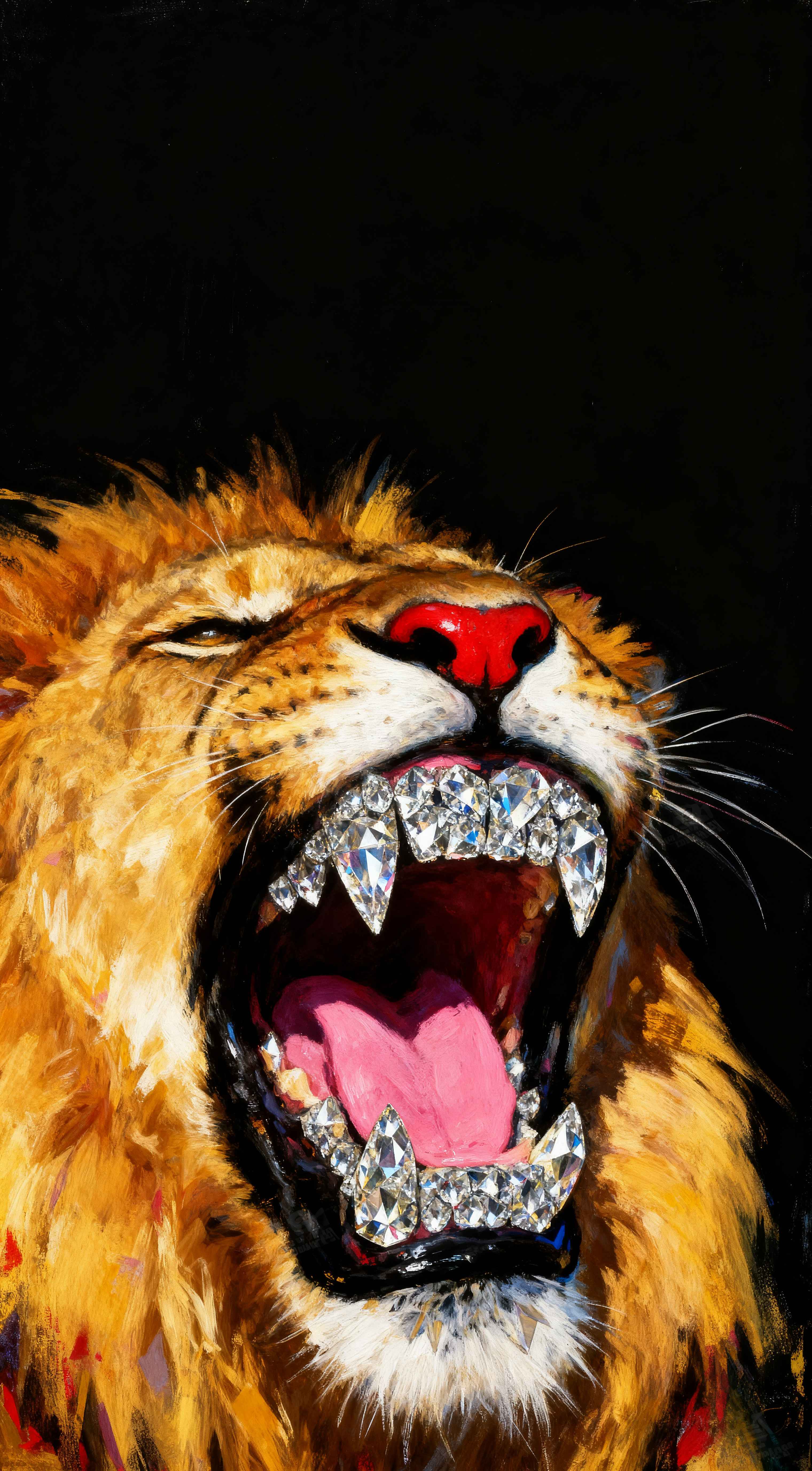 Roaring Lion Diamond Grillz - 4K Phone Wallpaper