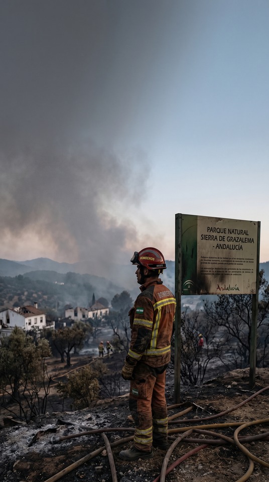 Andalusia (andalousie) Forest Fire Firefighter - 4K Background