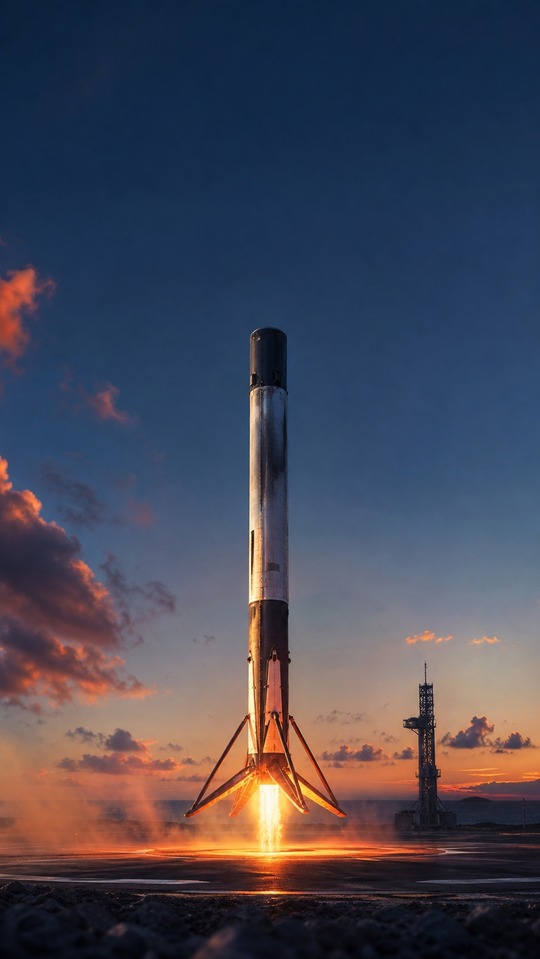 火箭 (Rakete) 太空著陸 - 4K 手機桌布