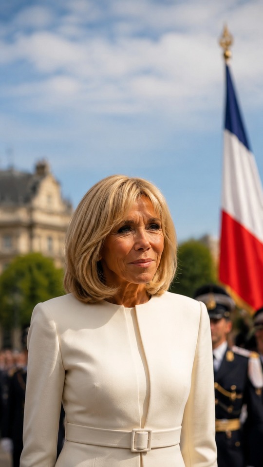 Brigitte Macron Elegant Portrait - 4K Wallpaper
