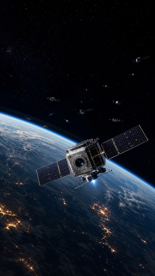 Satellite Space Orbit - 4K Background