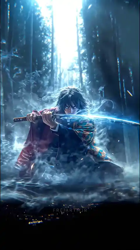 Giyu Tomioka Demon Slayer - Animiertes Wallpaper