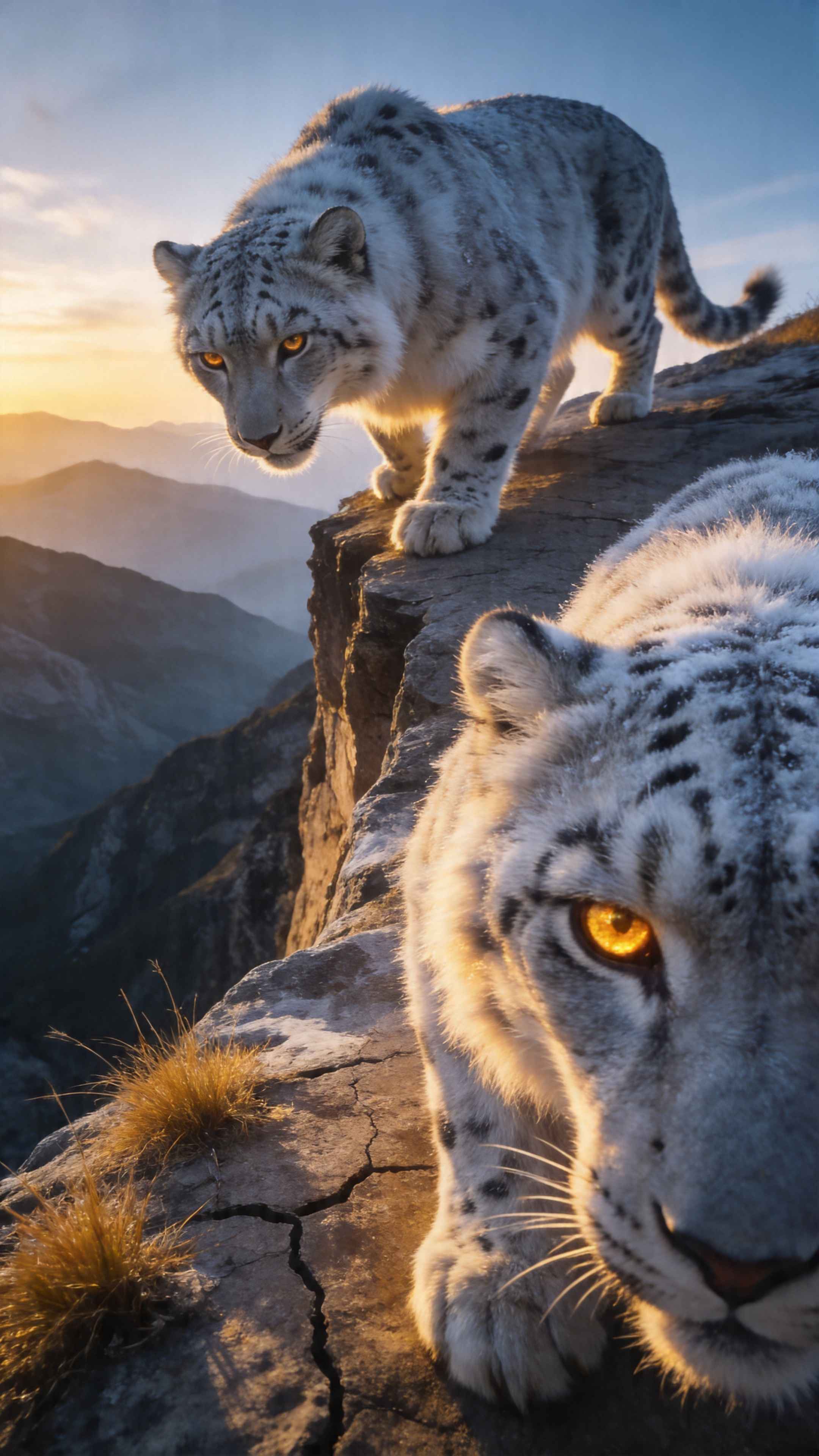 Snow Leopard Wildlife - 4K Phone Backgrounds