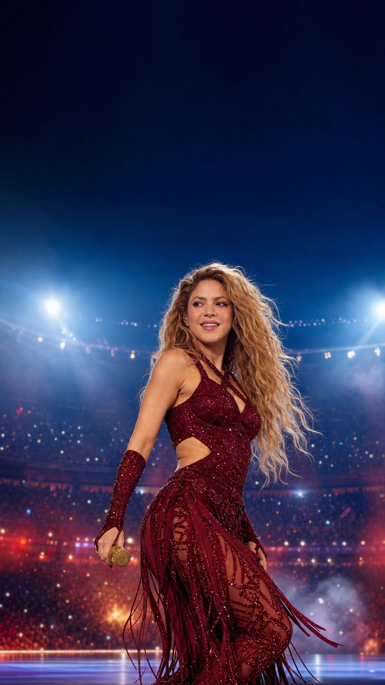 Shakira Stadium Concert - 4K Mobile Wallpaper