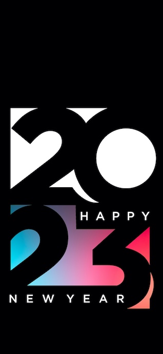 Bonne Année 2023 Typographie - 4K Fond d'Écran