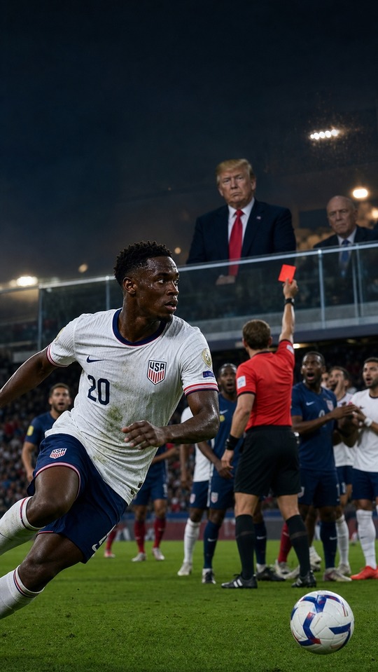 Trump Soccer Red Card Moment - 4K Phone Background