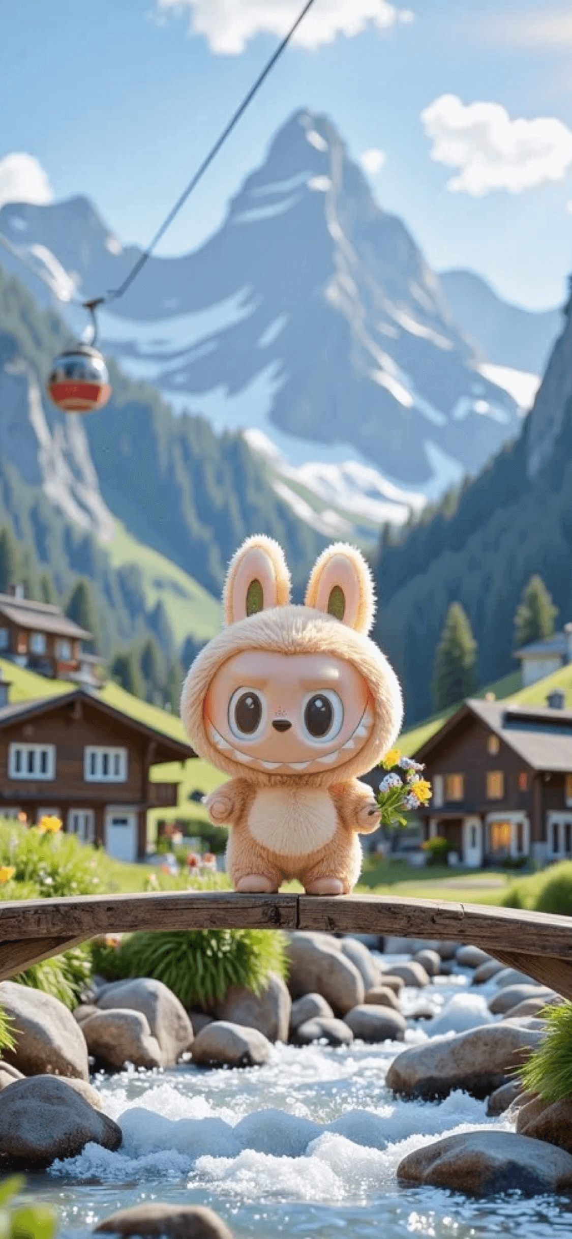 Fluffy Monster Alpine Adventure - 4K Wallpapers
