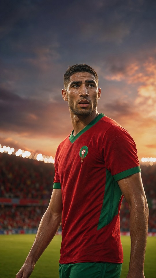 Achraf Hakimi Morocco National Team - 4K Wallpaper