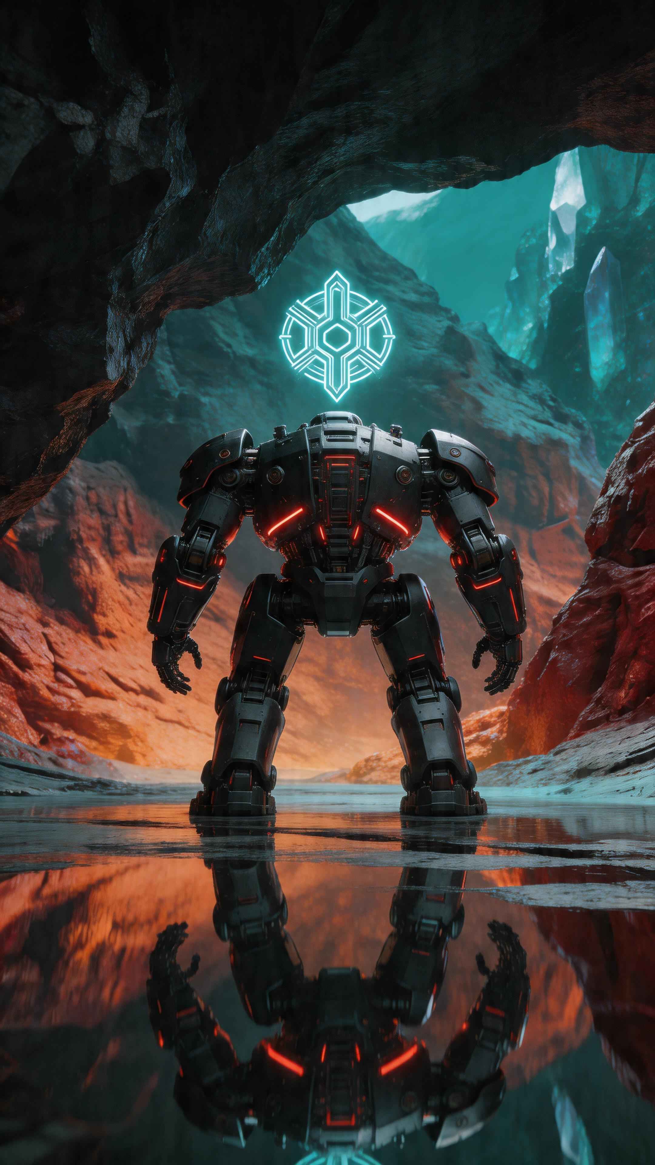 Riesiger Sci-Fi Robot - 4K Wallpaper