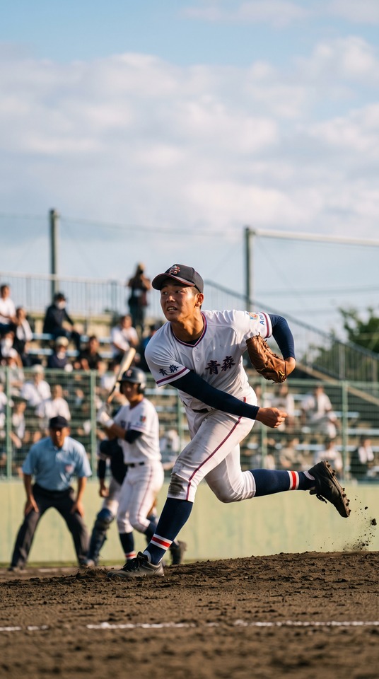 Aomori High School Baseball Action - 4K Wallpaper