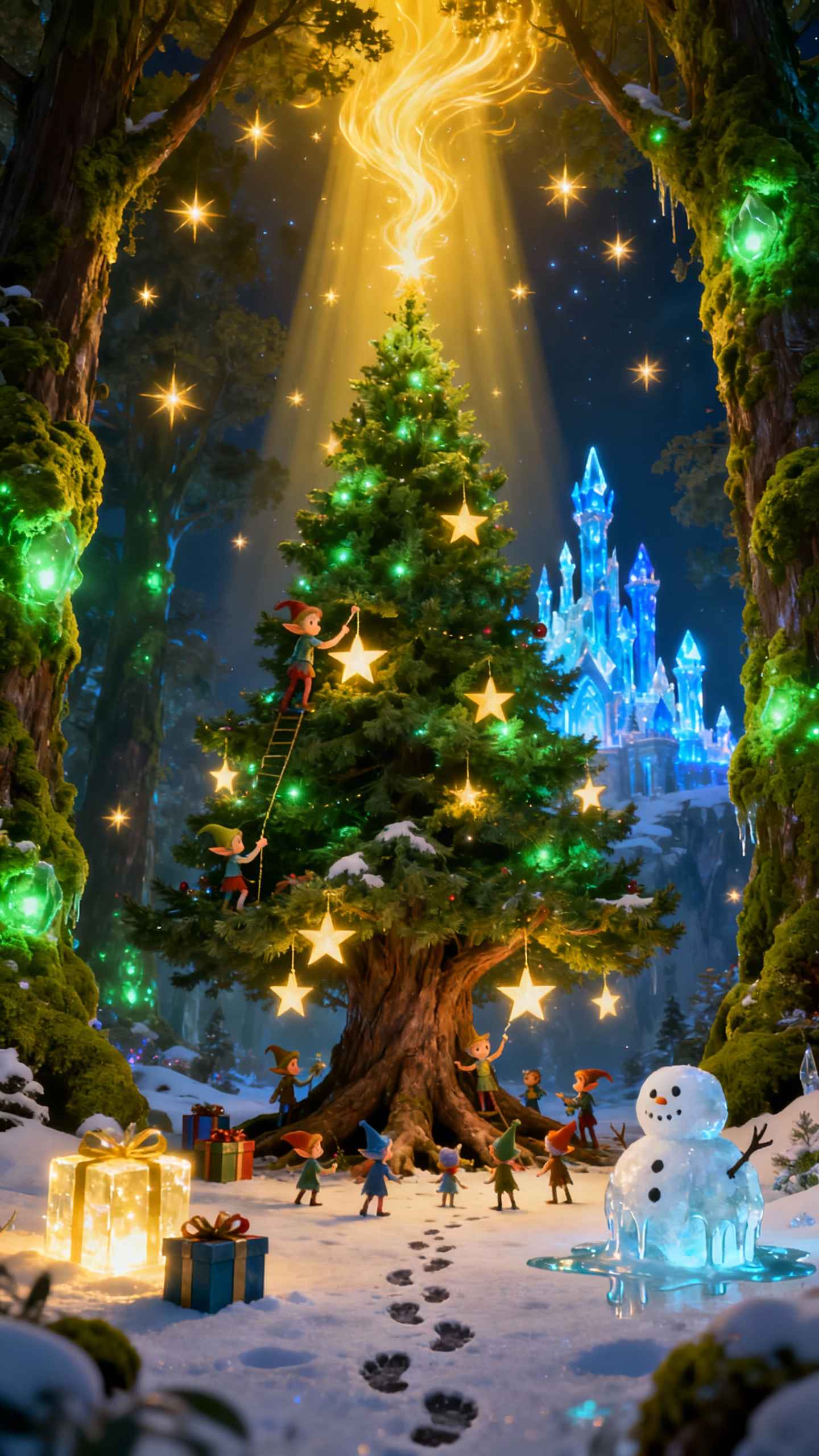 Magischer Weihnachtsbaum - 4K Handy Wallpaper