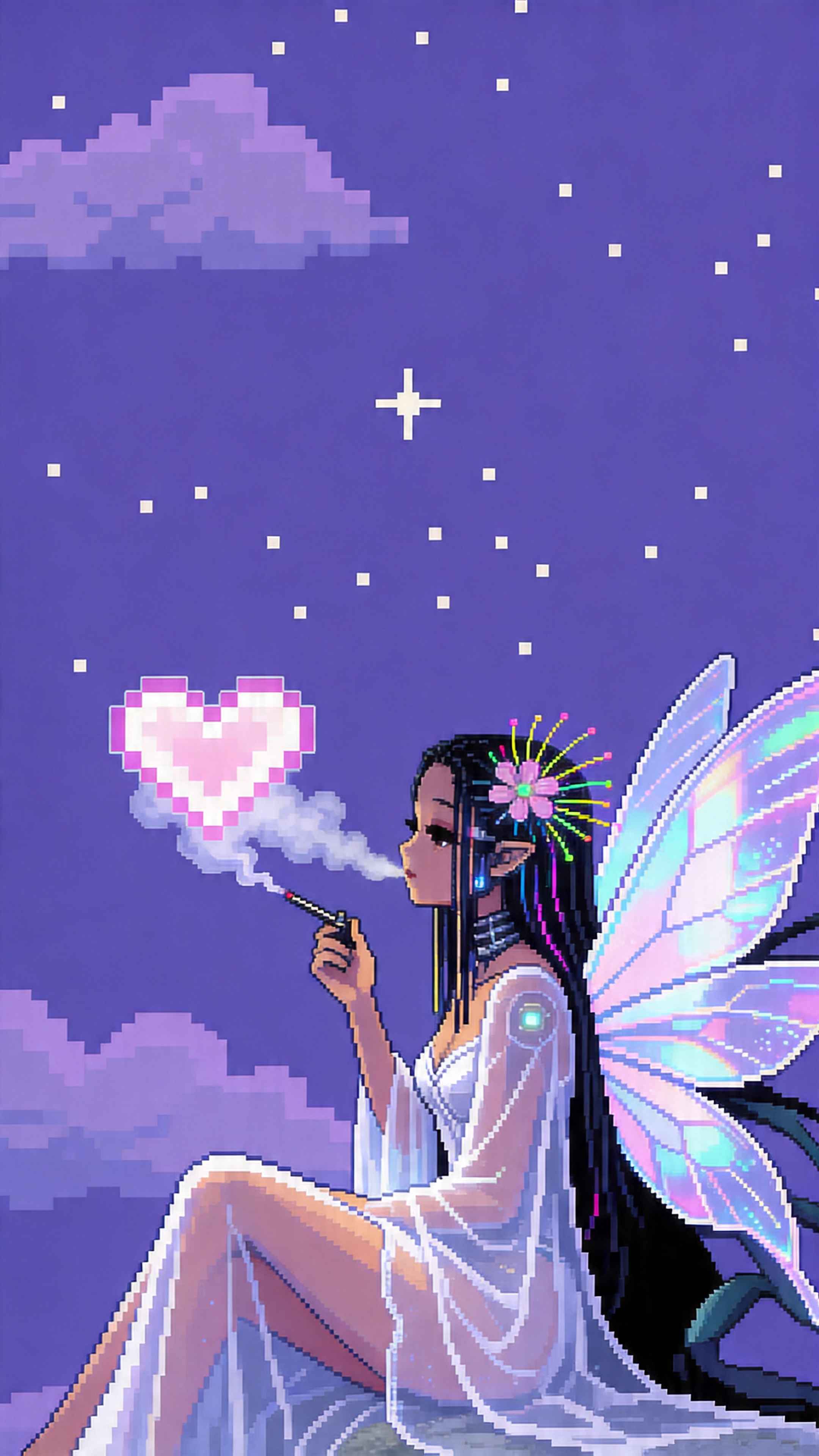 Dreamy Pixel Fairy Heart Smoke - 4K Wallpapers
