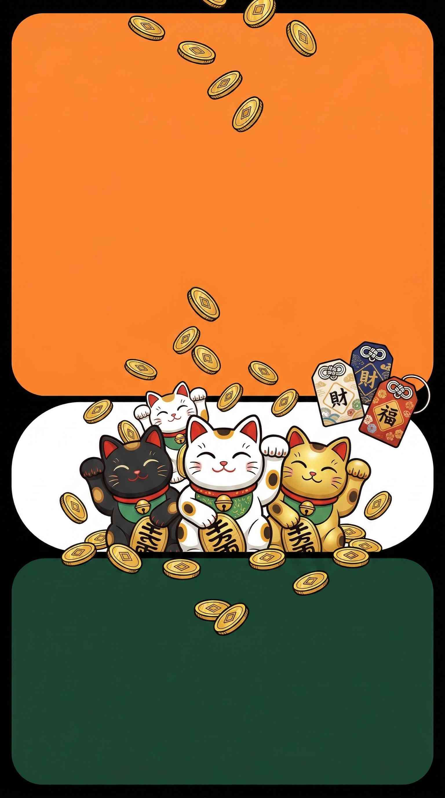 Maneki-neko Glückskatzen - 4K Hintergrundbild