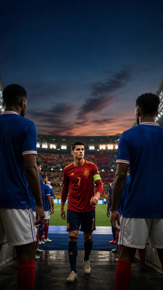 France vs Spain Semifinale - 4K Handy Wallpaper