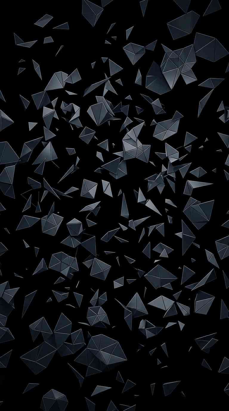 Abstract Dark 3D Shards - 4K Mobile Background