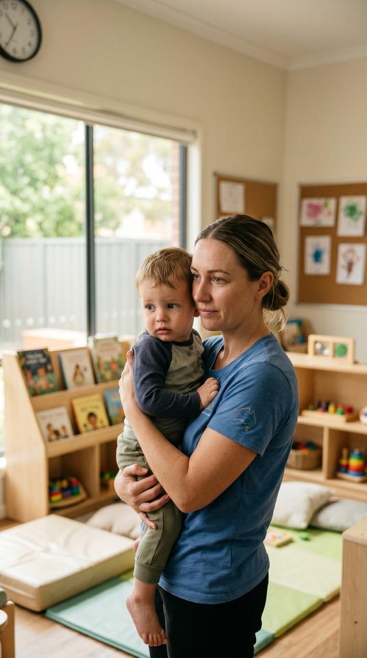Daycare Teacher and Toddler in Classroom - 4K Wallpaper