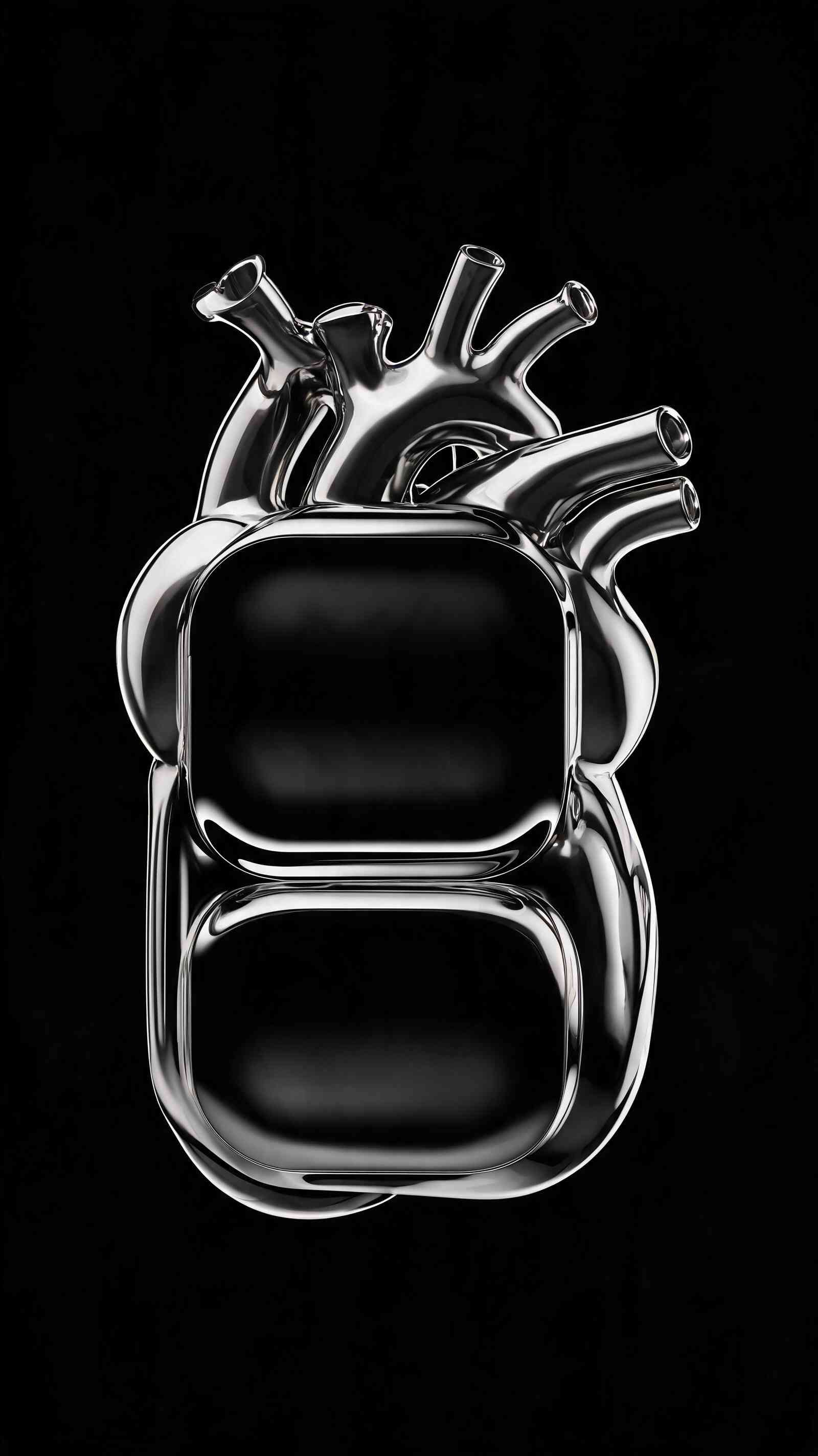 Glass Anatomical Heart Tech - 4K Wallpaper