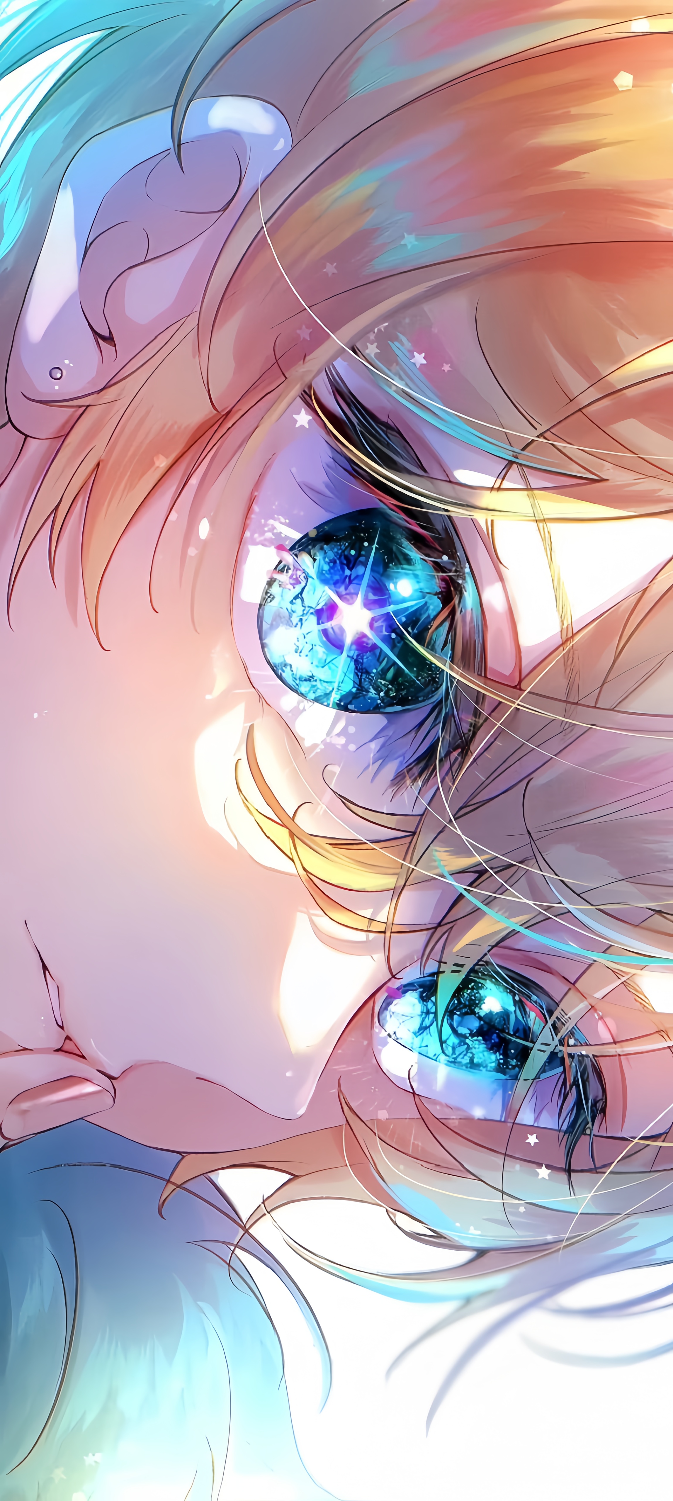 Ai Hoshino Starry Close-up - 4K Mobile Wallpaper