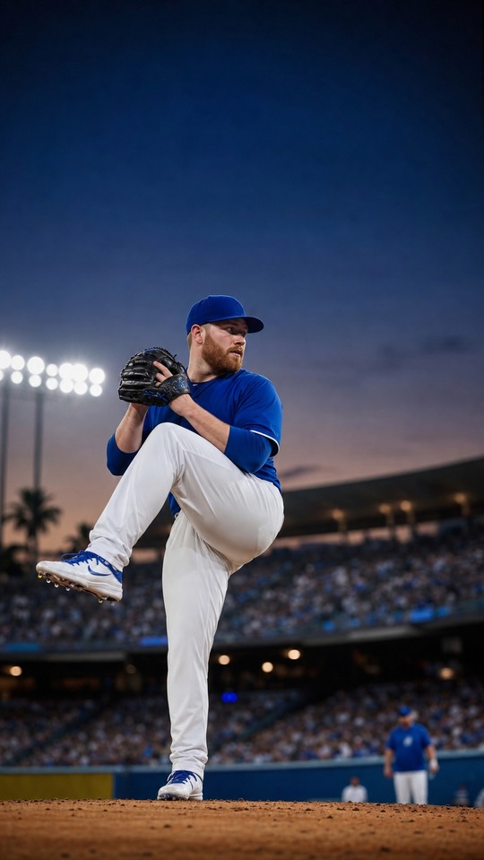 Evan Phillips Baseball Action - 4K Hintergrund