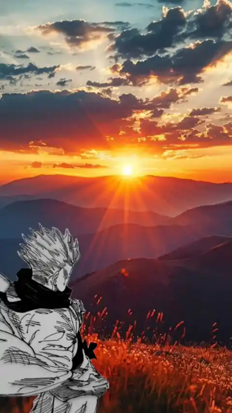 Gojo Satoru Sunset Manga - Live Wallpaper