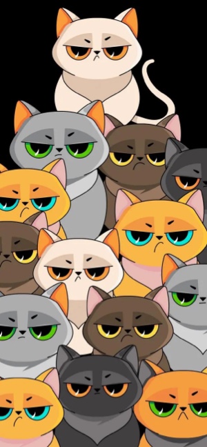 怒った猫のキャラクター - 4K壁紙・待ち受け
