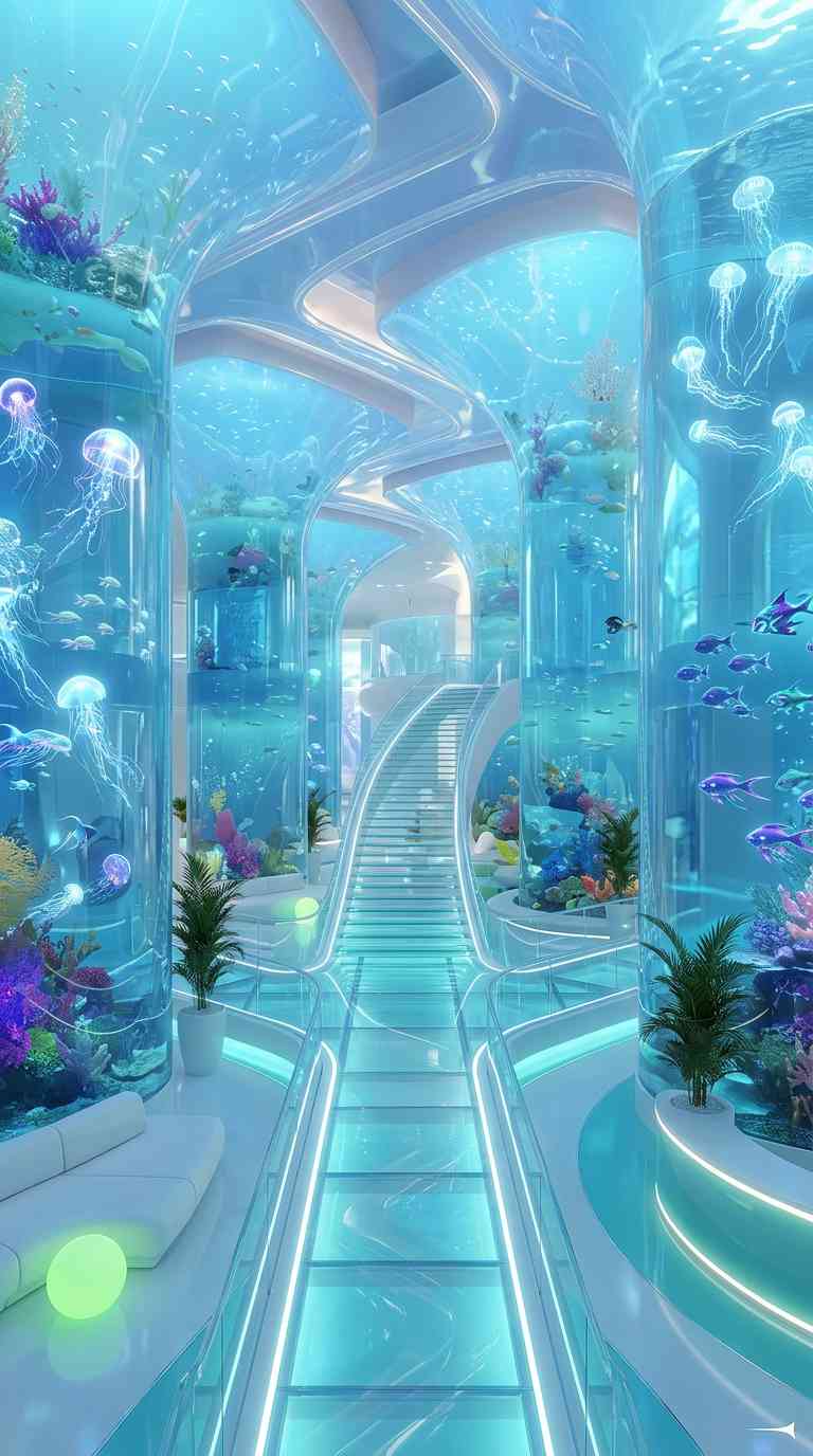 Palais Sous-Marin Futuriste - Fond d'écran 4K