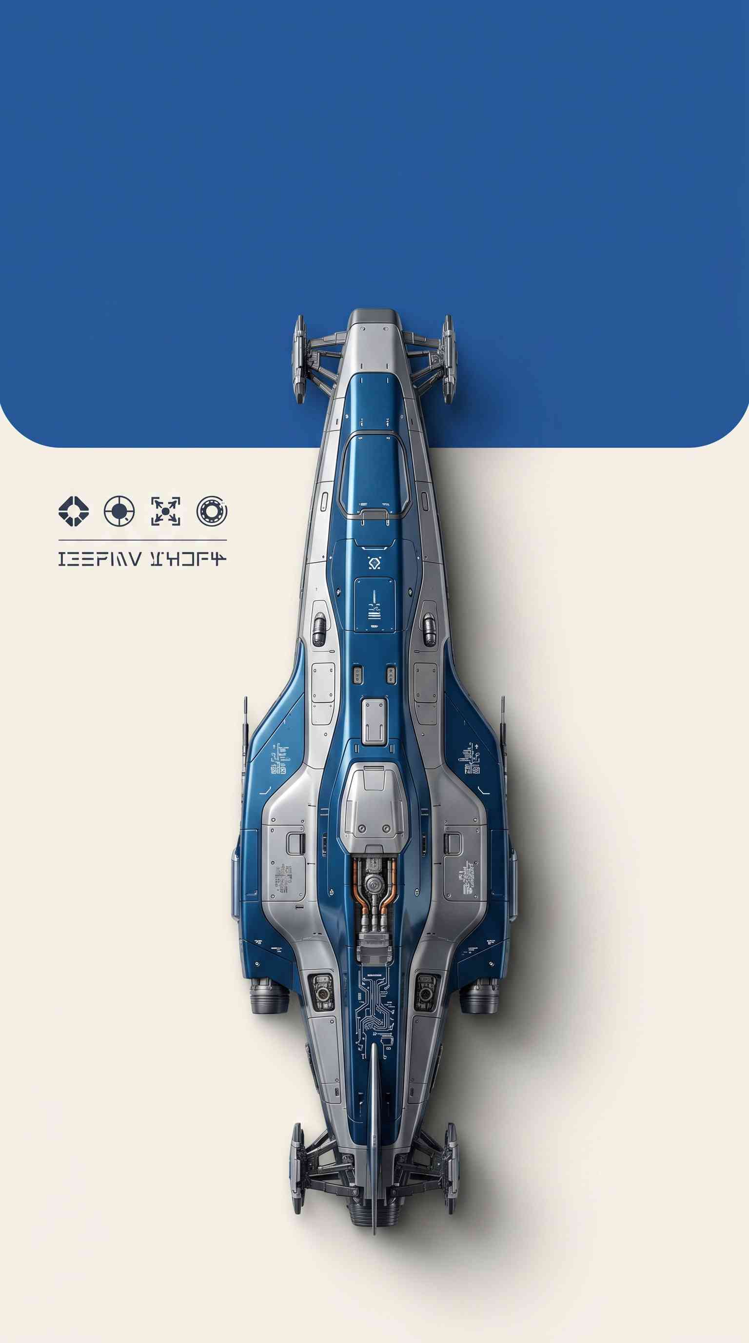 Sci-Fi Spaceship Technical Design - 4K Wallpaper