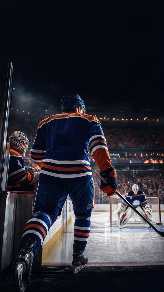 Oilers News Hockey Player Action - 4K Phone Background