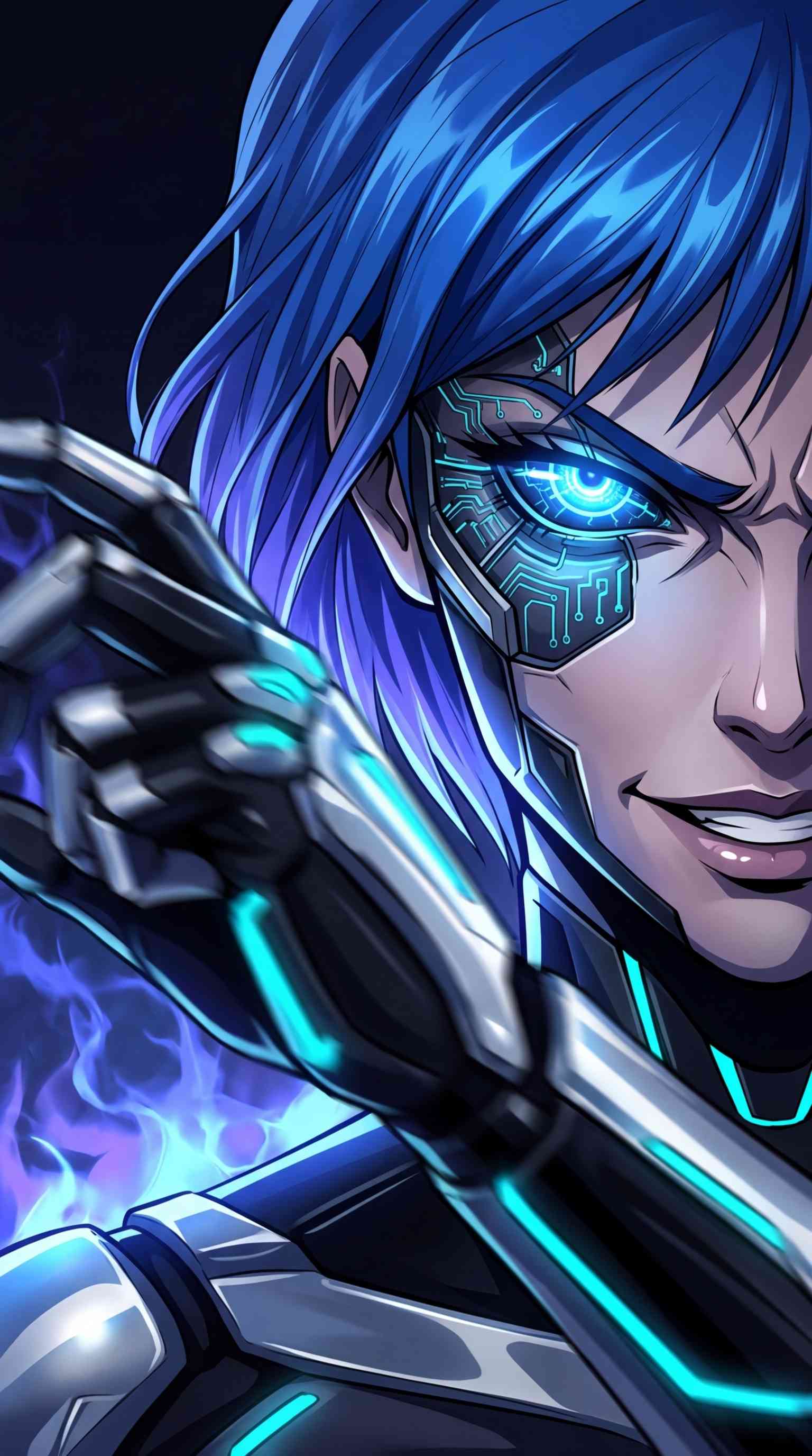 Cyberpunk Android Girl - 4K Phone Wallpapers