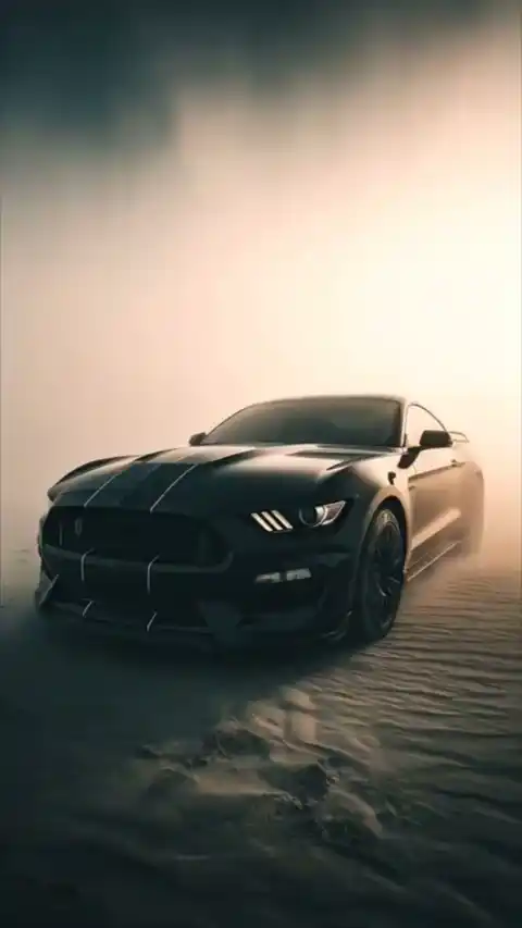 Black Mustang Desert Drift - Live Wallpaper
