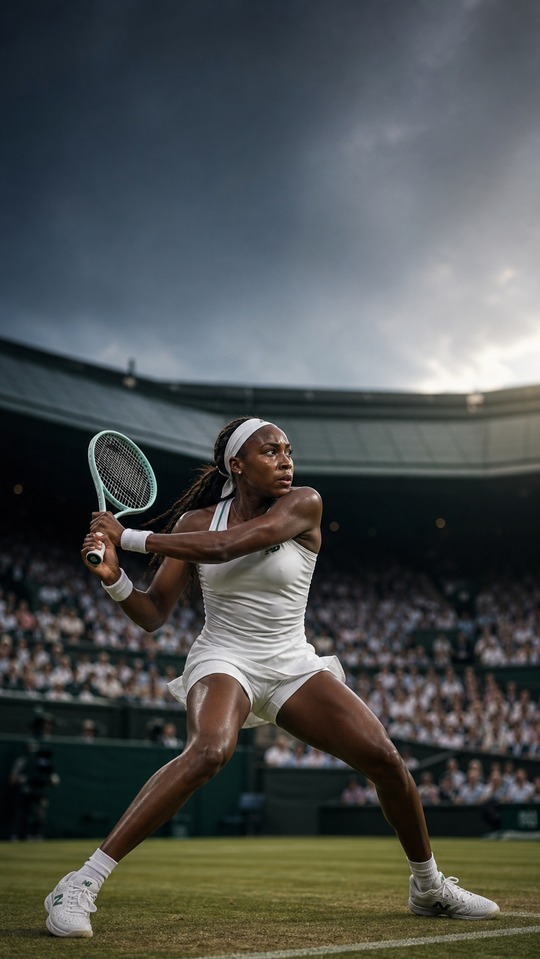 Coco Gauff Wimbledon Action - 4K Sports Wallpaper